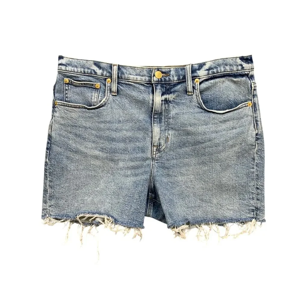 J Crew Shorts Women 30 Denim Elliot Wash High Rise Distressed Micro Cutoff